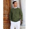 COOFANDY Mens Crew Neck Sweaters Long Sleeve Lightweight Knit Dress Pullover Sweaters(Army Green)