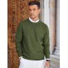 COOFANDY Mens Crew Neck Sweaters Long Sleeve Lightweight Knit Dress Pullover Sweaters(Army Green)