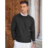 COOFANDY Mens Crew Neck Sweaters Long Sleeve Lightweight Knit Dress Pullover Sweaters(Black)