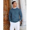 COOFANDY Mens Crew Neck Sweaters Long Sleeve Lightweight Knit Dress Pullover Sweaters(Blue)