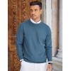 COOFANDY Mens Crew Neck Sweaters Long Sleeve Lightweight Knit Dress Pullover Sweaters(Blue)