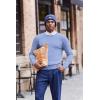 COOFANDY Mens Crew Neck Sweaters Long Sleeve Lightweight Knit Dress Pullover Sweaters(Clear Blue)