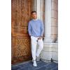 COOFANDY Mens Crew Neck Sweaters Long Sleeve Lightweight Knit Dress Pullover Sweaters(Clear Blue)