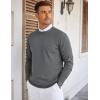 COOFANDY Mens Crew Neck Sweaters Long Sleeve Lightweight Knit Dress Pullover Sweaters(Dark Gray)
