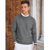 COOFANDY Mens Crew Neck Sweaters Long Sleeve Lightweight Knit Dress Pullover Sweaters(Dark Gray)