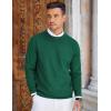COOFANDY Mens Crew Neck Sweaters Long Sleeve Lightweight Knit Dress Pullover Sweaters(Dark Green)