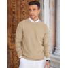 COOFANDY Mens Crew Neck Sweaters Long Sleeve Lightweight Knit Dress Pullover Sweaters(Light Camel)