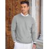 COOFANDY Mens Crew Neck Sweaters Long Sleeve Lightweight Knit Dress Pullover Sweaters(Light Gray)