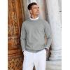 COOFANDY Mens Crew Neck Sweaters Long Sleeve Lightweight Knit Dress Pullover Sweaters(Light Gray)