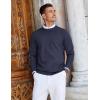 COOFANDY Mens Crew Neck Sweaters Long Sleeve Lightweight Knit Dress Pullover Sweaters(Navy Blue)