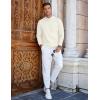 COOFANDY Mens Crew Neck Sweaters Long Sleeve Lightweight Knit Dress Pullover Sweaters(White)