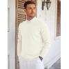 COOFANDY Mens Crew Neck Sweaters Long Sleeve Lightweight Knit Dress Pullover Sweaters(White)