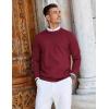 COOFANDY Mens Crew Neck Sweaters Long Sleeve Lightweight Knit Dress Pullover Sweaters(Wine Red)