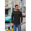 COOFANDY Men’s Crew Neck T-Shirt Long Sleeve Casual Pullover Tees Soft Stretch Basic Tee Shirts(A-black)