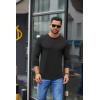 COOFANDY Men’s Crew Neck T-Shirt Long Sleeve Casual Pullover Tees Soft Stretch Basic Tee Shirts(A-black)