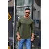 COOFANDY Men’s Crew Neck T-Shirt Long Sleeve Casual Pullover Tees Soft Stretch Basic Tee Shirts(Army Green)