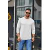 COOFANDY Men’s Crew Neck T-Shirt Long Sleeve Casual Pullover Tees Soft Stretch Basic Tee Shirts(A-white)