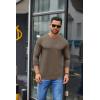 COOFANDY Men’s Crew Neck T-Shirt Long Sleeve Casual Pullover Tees Soft Stretch Basic Tee Shirts(Brown)