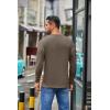 COOFANDY Men’s Crew Neck T-Shirt Long Sleeve Casual Pullover Tees Soft Stretch Basic Tee Shirts(Brown)