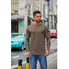 COOFANDY Men’s Crew Neck T-Shirt Long Sleeve Casual Pullover Tees Soft Stretch Basic Tee Shirts(Brown)