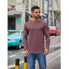 COOFANDY Men’s Crew Neck T-Shirt Long Sleeve Casual Pullover Tees Soft Stretch Basic Tee Shirts(Dark Red)