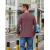 COOFANDY Men’s Crew Neck T-Shirt Long Sleeve Casual Pullover Tees Soft Stretch Basic Tee Shirts(Dark Red)