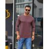 COOFANDY Men’s Crew Neck T-Shirt Long Sleeve Casual Pullover Tees Soft Stretch Basic Tee Shirts(Dark Red)