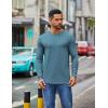 COOFANDY Men’s Crew Neck T-Shirt Long Sleeve Casual Pullover Tees Soft Stretch Basic Tee Shirts(Demin Blue)