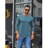 COOFANDY Men’s Crew Neck T-Shirt Long Sleeve Casual Pullover Tees Soft Stretch Basic Tee Shirts(Demin Blue)