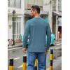 COOFANDY Men’s Crew Neck T-Shirt Long Sleeve Casual Pullover Tees Soft Stretch Basic Tee Shirts(Demin Blue)
