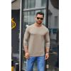 COOFANDY Men’s Crew Neck T-Shirt Long Sleeve Casual Pullover Tees Soft Stretch Basic Tee Shirts(Khaki)