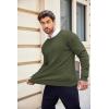 COOFANDY Men’s Crewneck Knit Sweater Slim Fit Lightweight Casual Twist Patterned Cable Knitted Pullover(A-armygreen)