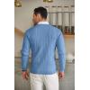 COOFANDY Men’s Crewneck Knit Sweater Slim Fit Lightweight Casual Twist Patterned Cable Knitted Pullover(A-blue)