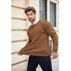 COOFANDY Men’s Crewneck Knit Sweater Slim Fit Lightweight Casual Twist Patterned Cable Knitted Pullover(A-brown)