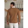 COOFANDY Men’s Crewneck Knit Sweater Slim Fit Lightweight Casual Twist Patterned Cable Knitted Pullover(A-brown)