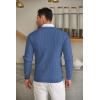 COOFANDY Men’s Crewneck Knit Sweater Slim Fit Lightweight Casual Twist Patterned Cable Knitted Pullover(A-denim Blue)