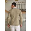 COOFANDY Men’s Crewneck Knit Sweater Slim Fit Lightweight Casual Twist Patterned Cable Knitted Pullover(A-khaki)