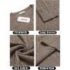 COOFANDY Men’s Crewneck Knit Sweater Slim Fit Lightweight Casual Twist Patterned Cable Knitted Pullover(A-white/Brown (Two-tone Colors))
