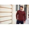 COOFANDY Men’s Crewneck Knit Sweater Slim Fit Lightweight Casual Twist Patterned Cable Knitted Pullover(A-wine Red)