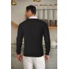COOFANDY Men’s Crewneck Knit Sweater Slim Fit Lightweight Casual Twist Patterned Cable Knitted Pullover(B-black)