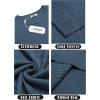 COOFANDY Men’s Crewneck Knit Sweater Slim Fit Lightweight Casual Twist Patterned Cable Knitted Pullover(B-denim Blue)