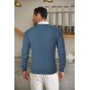 COOFANDY Men’s Crewneck Knit Sweater Slim Fit Lightweight Casual Twist Patterned Cable Knitted Pullover(B-denim Blue)
