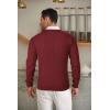 COOFANDY Men’s Crewneck Knit Sweater Slim Fit Lightweight Casual Twist Patterned Cable Knitted Pullover(B-wine Red)