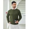COOFANDY Mens Crewneck Pullover Sweaters Business Casual Long Sleeve Slim Fit Sweater Chunky Cable Knit Sweater(Army Green)