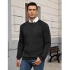 COOFANDY Mens Crewneck Pullover Sweaters Business Casual Long Sleeve Slim Fit Sweater Chunky Cable Knit Sweater(Black)
