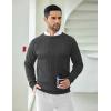 COOFANDY Mens Crewneck Pullover Sweaters Business Casual Long Sleeve Slim Fit Sweater Chunky Cable Knit Sweater(Dark Gray)