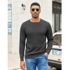 COOFANDY Mens Crewneck Pullover Sweaters Business Casual Long Sleeve Slim Fit Sweater Chunky Cable Knit Sweater(Dark Gray-narrow Ribs)