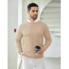 COOFANDY Mens Crewneck Pullover Sweaters Business Casual Long Sleeve Slim Fit Sweater Chunky Cable Knit Sweater(Khaki)