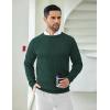 COOFANDY Mens Crewneck Pullover Sweaters Business Casual Long Sleeve Slim Fit Sweater Chunky Cable Knit Sweater(Lake Green)