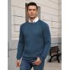 COOFANDY Mens Crewneck Pullover Sweaters Business Casual Long Sleeve Slim Fit Sweater Chunky Cable Knit Sweater(Navy Blue)
